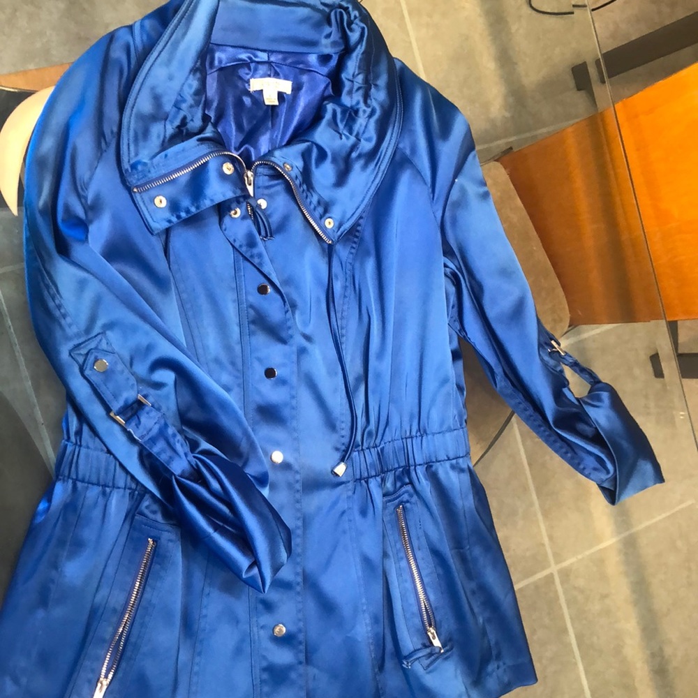 Gorgeous blue satin Cache jacket